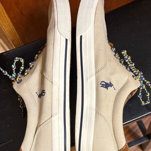 Ralph Lauren Beige Canvas Sneakers